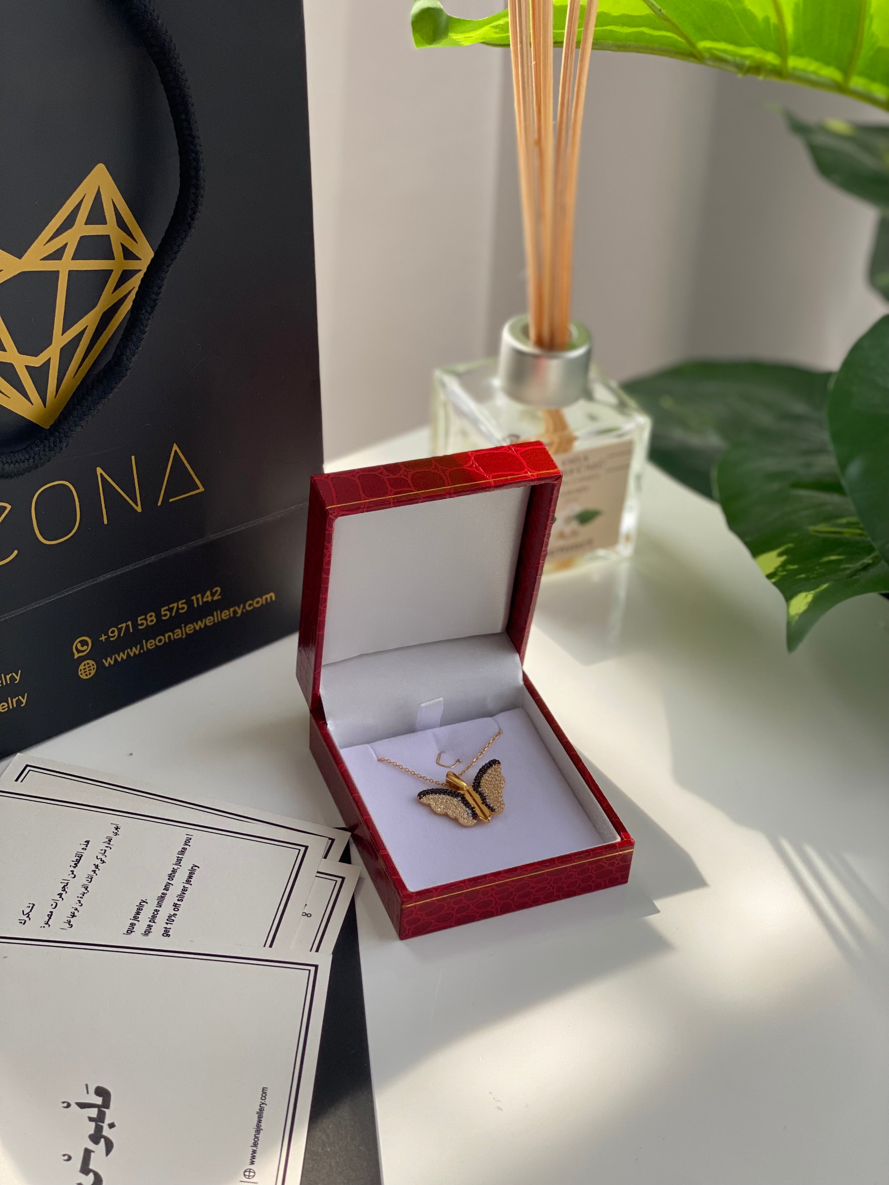 925 Silver Personalized Custom Butterfly Name Necklace - Leona Jewelry