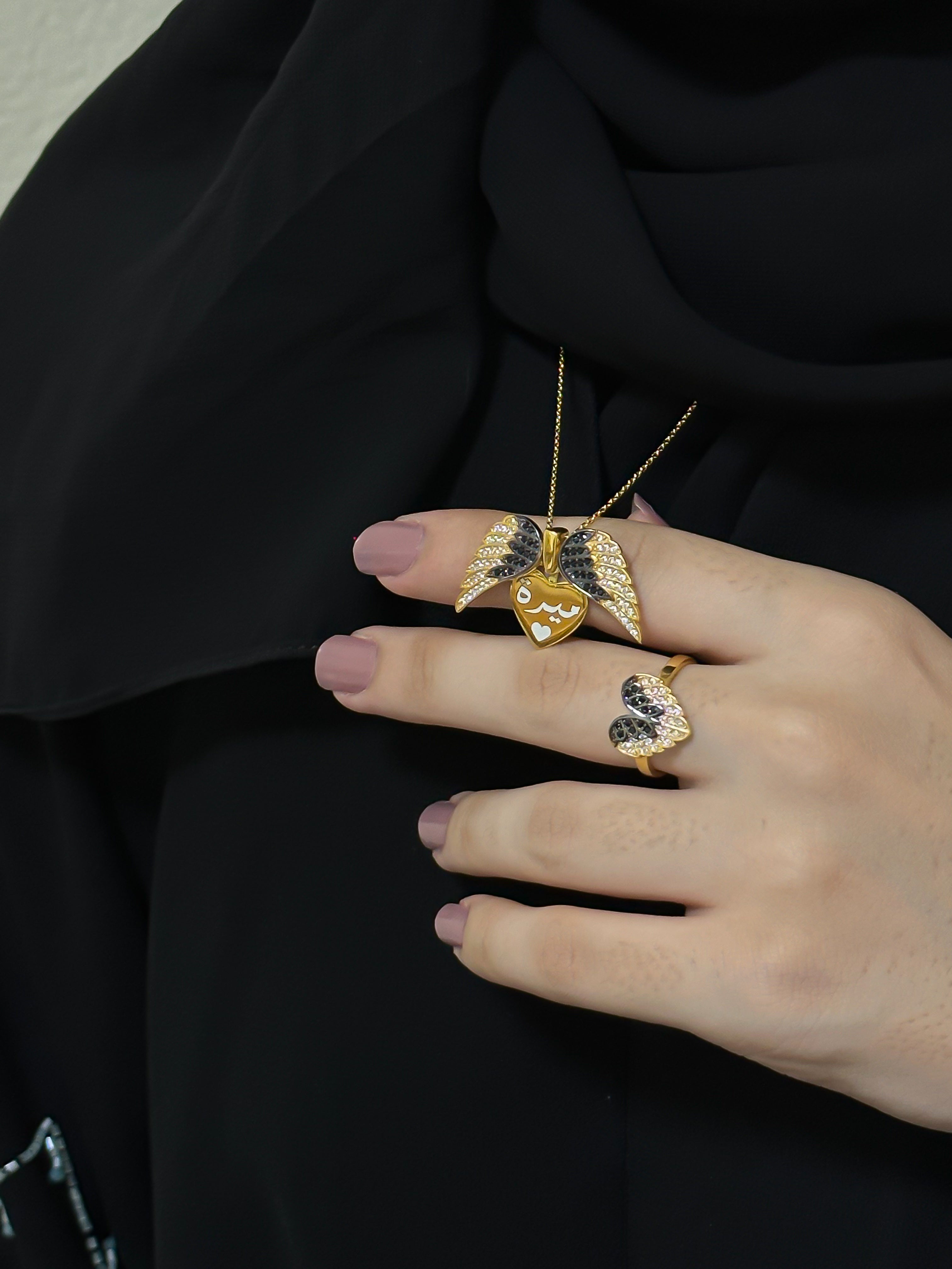 925 Silver Personalized Custom Angel Wings Name Necklace - Leona Jewelry