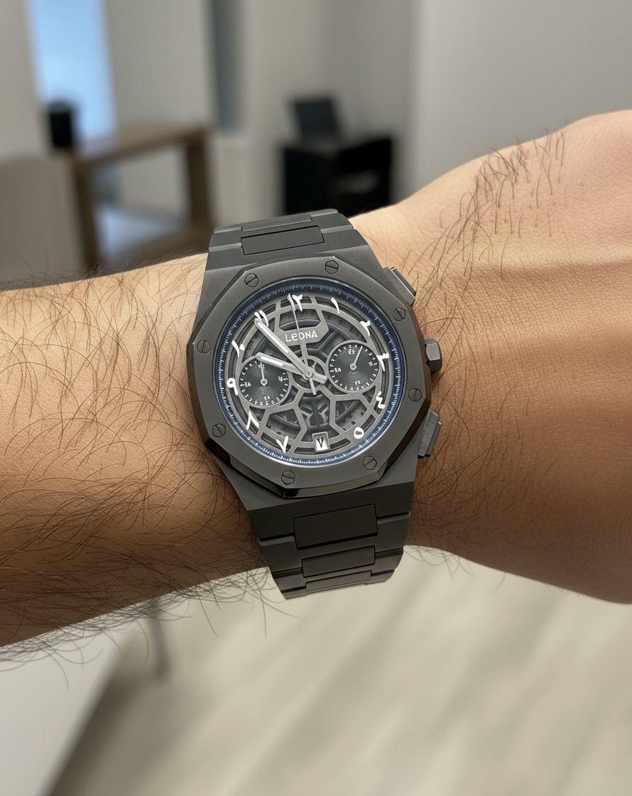 Royal Skeleton Blue - 40mm / Full 316L Steel / Japanese Dual-Time Movement / Waterproof - Exclusive Collection