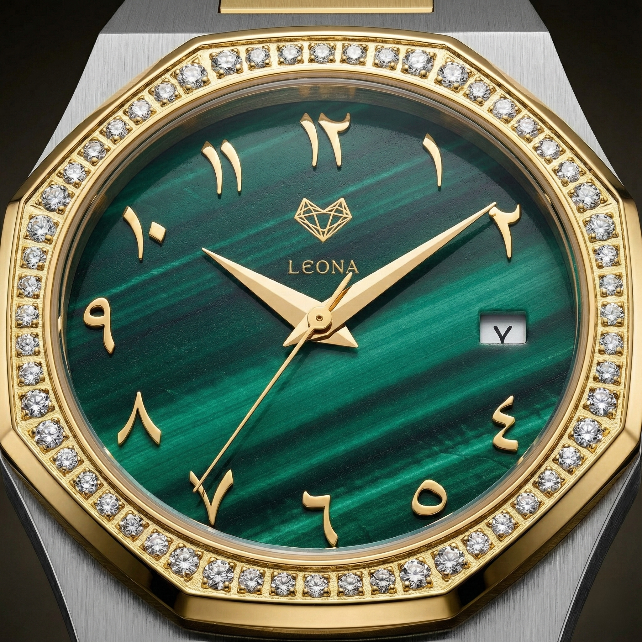 ساعة ماركيز - أرقام عربية / فولاذ 316L مطلي بالذهب الخالص / حركة يابانية من سيتيزين / مقاومة للماء / كريستال مضاد للخدش والكسر