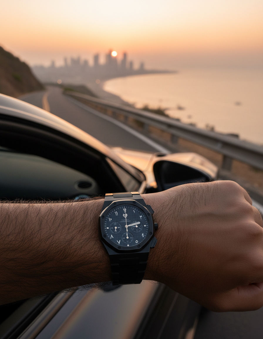 رويال كرونوجراف بلاك إيديشين فضي - المجموعة الحصرية