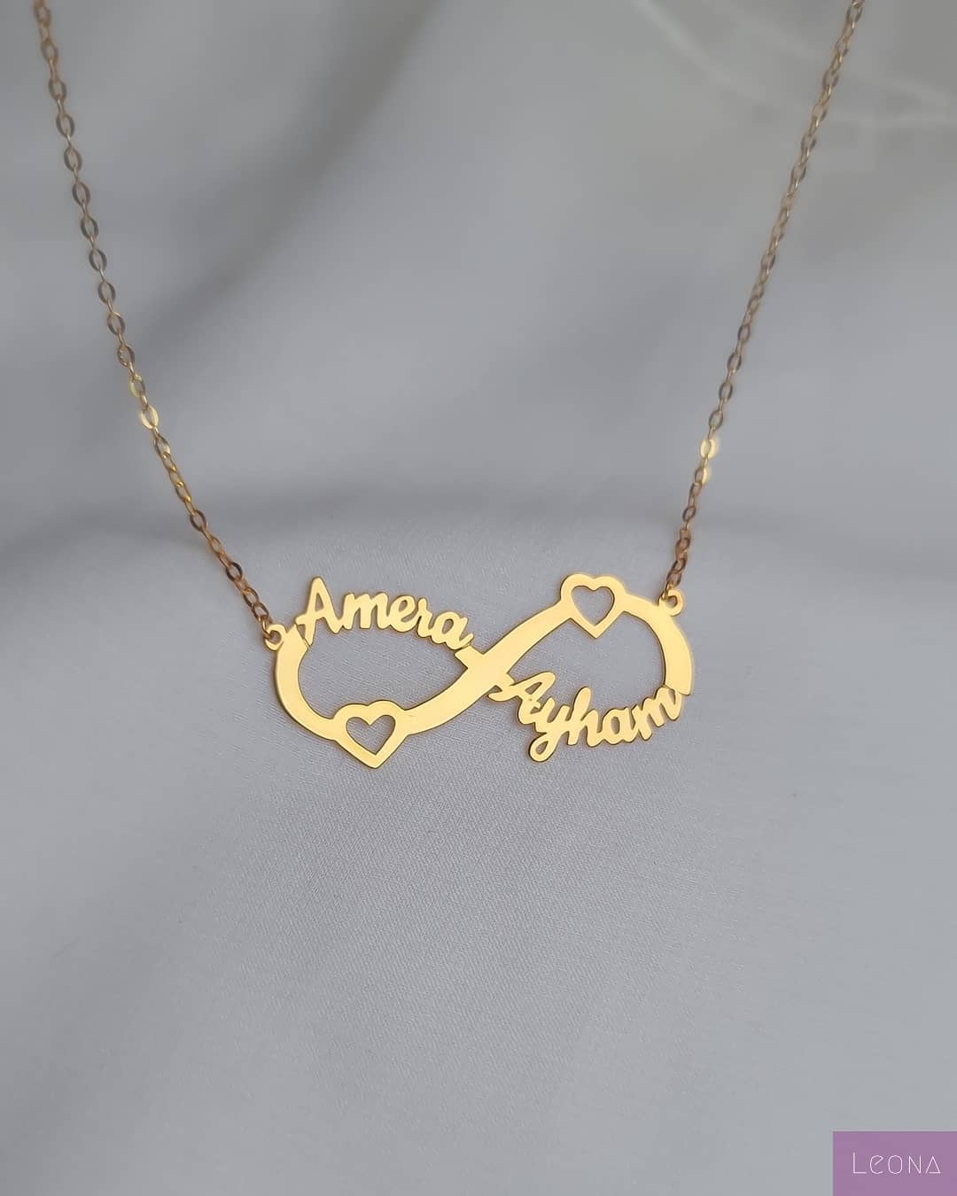 925 Silver Personalized Custom Infinity Couple Names Necklace - Leona Jewelry