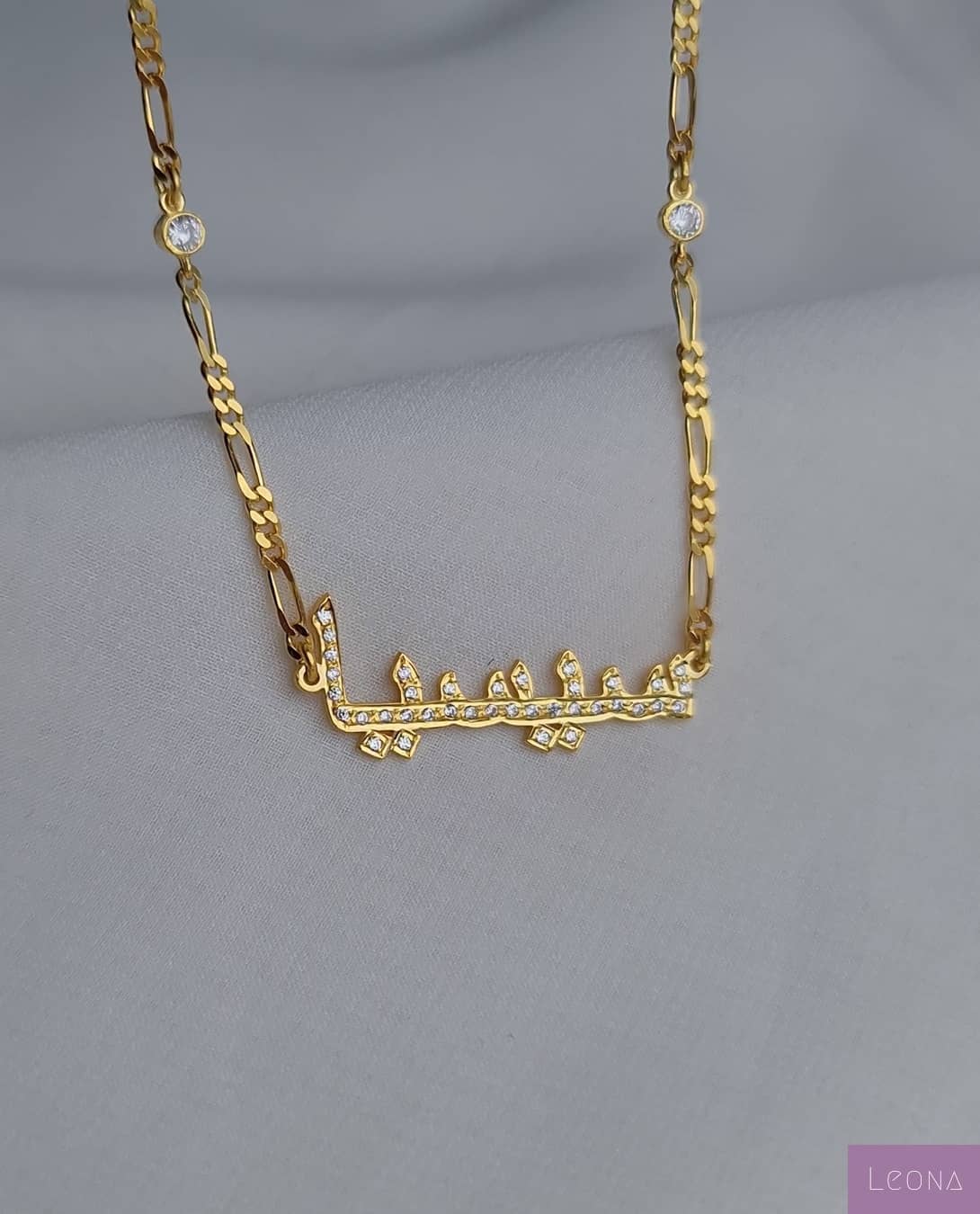 925 Silver Personalized Custom Handmade Name Necklace With Stones - Leona Jewelry