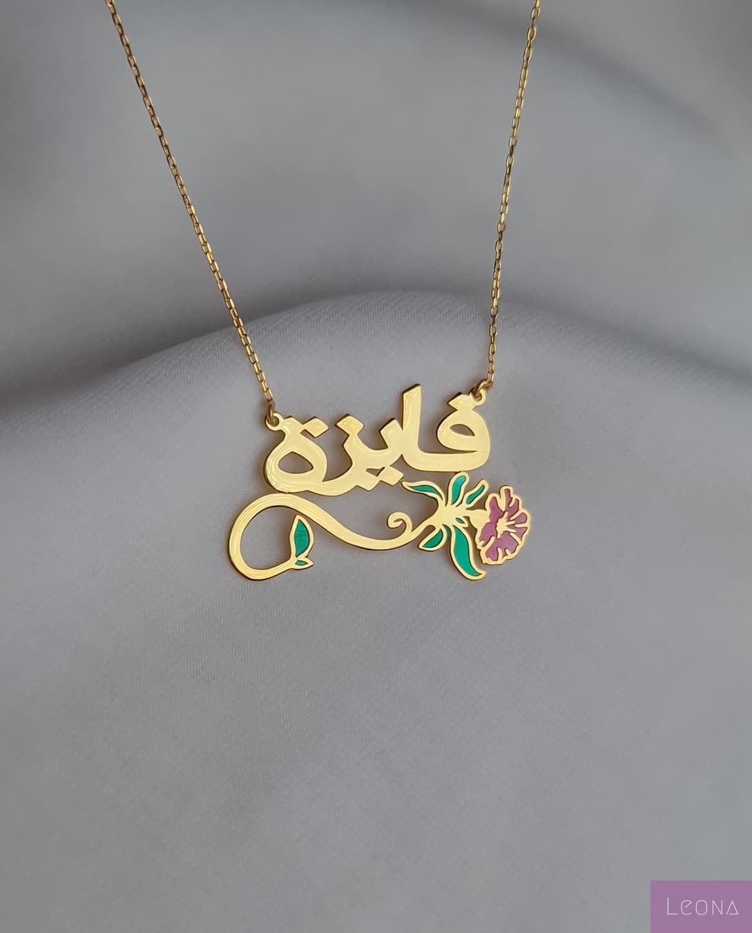 925 Silver Personalized Custom Rose Name Necklace - Leona Jewelry