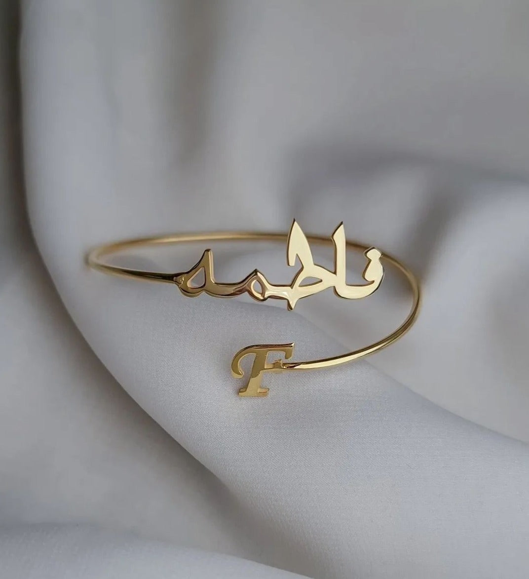 925 Silver Handmade Personalized Custom Name and Letter Bracelet - Leona Jewelry