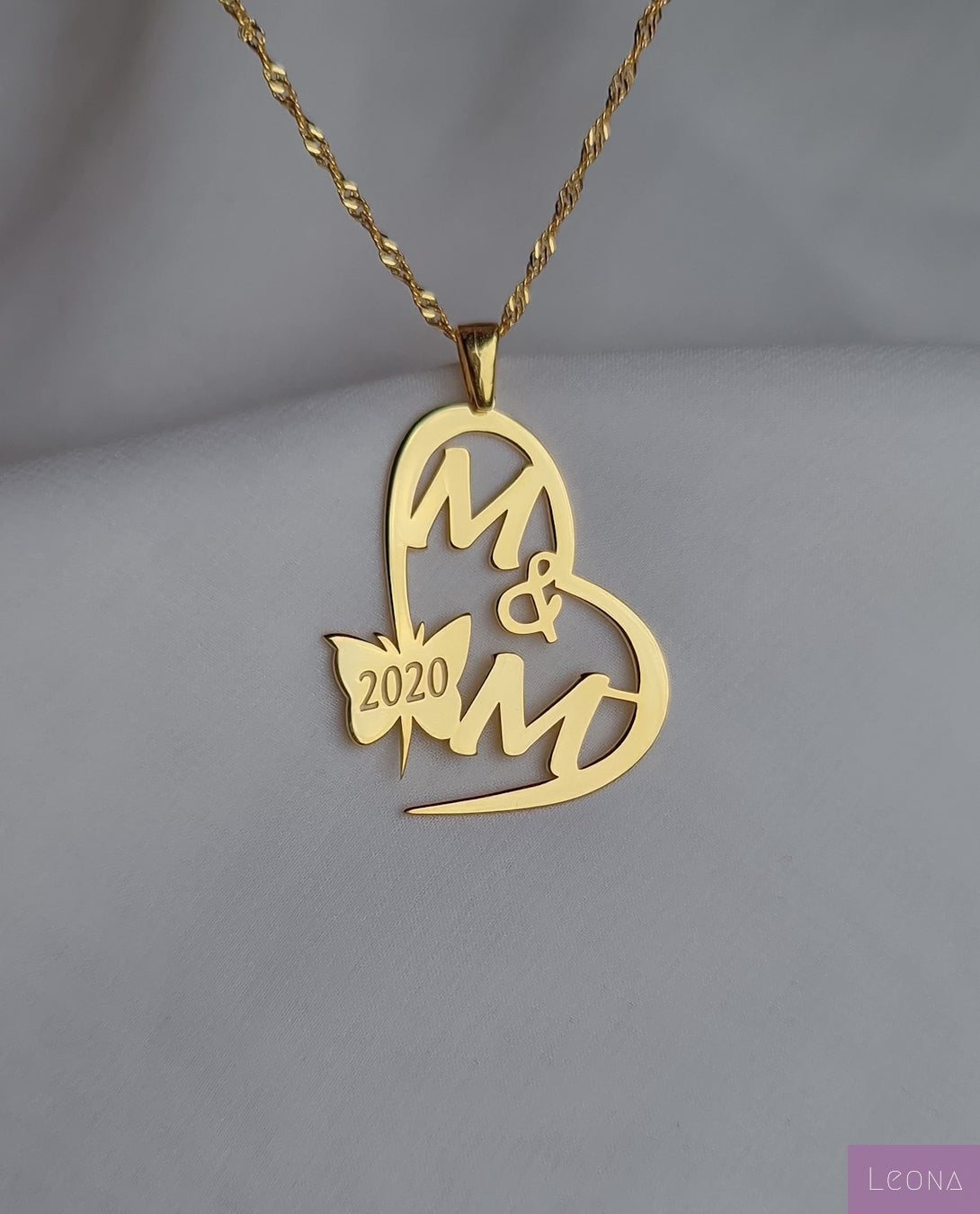 925 Silver Personalized Custom Couple Names Necklace - Leona Jewelry