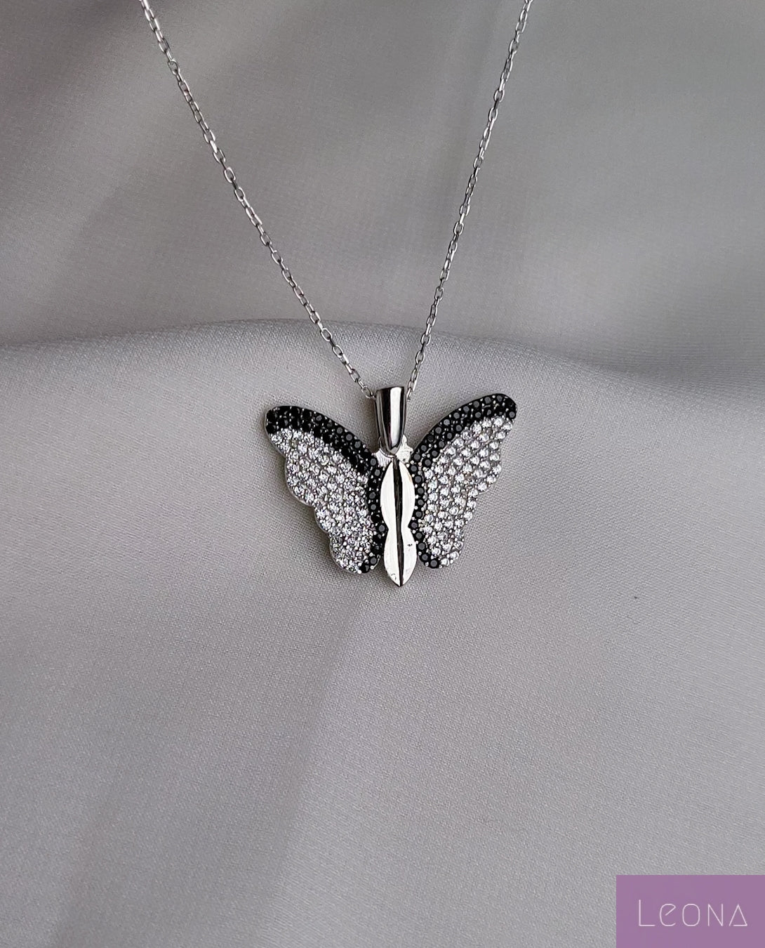 925 Silver Personalized Custom Butterfly Name Necklace - Leona Jewelry