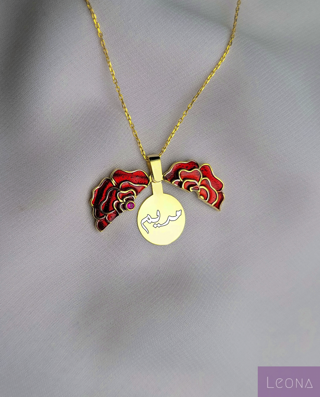 925 Silver Personalized Custom Rose Name Necklace - Leona Jewelry