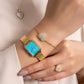 Elegance Watch Blue Turquoise Gold Plated