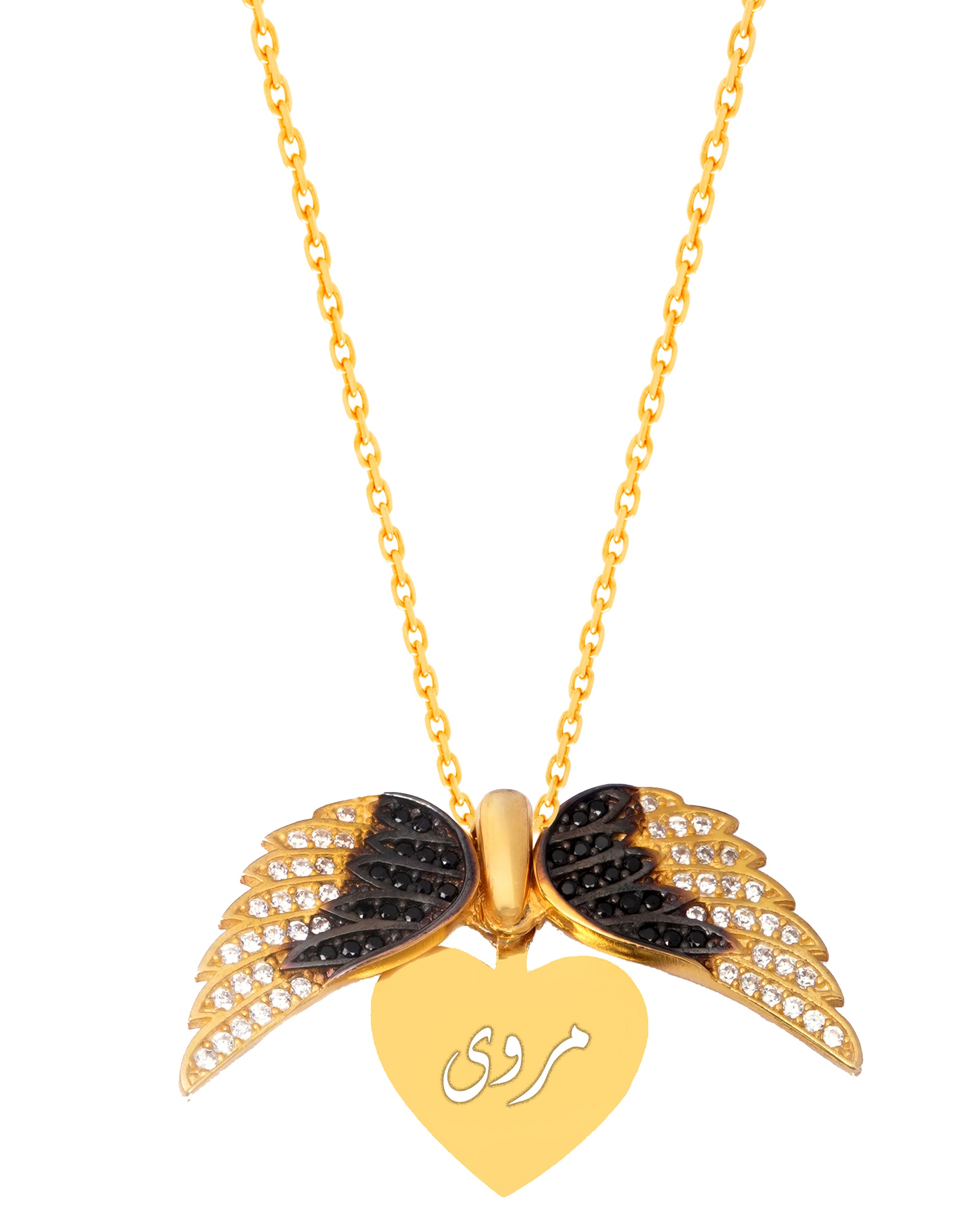 925 Silver Personalized Custom Love Angel Wings Name Jewelry Set - Leona Jewelry