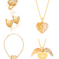 925 Silver Personalized Custom Golden Heart Jewelry Set