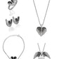 925 Silver Personalized Custom Love Angel Wings Jewelry Set (Silver)