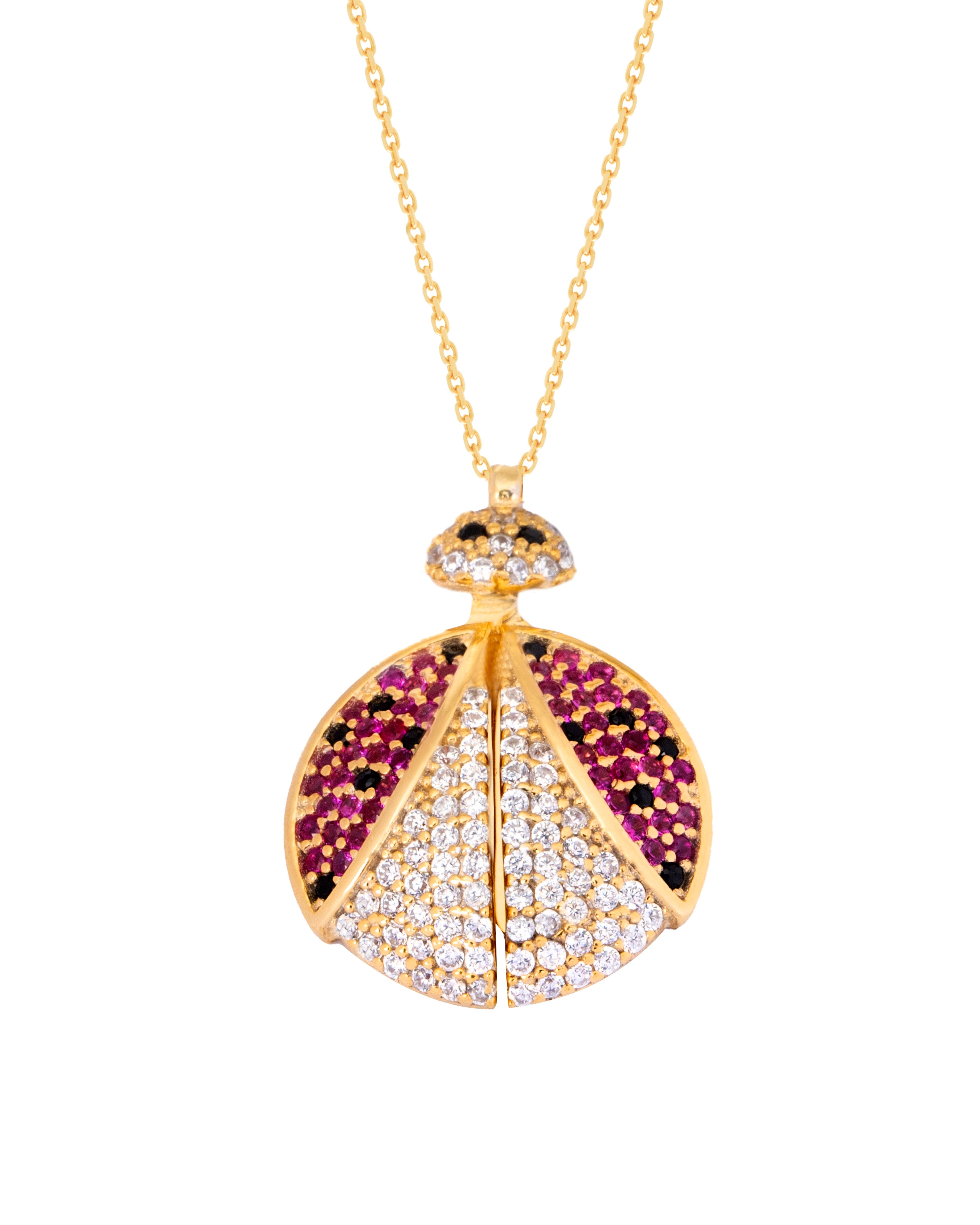 925 Silver Personalized Custom Ladybug Name Necklace - Leona Jewelry