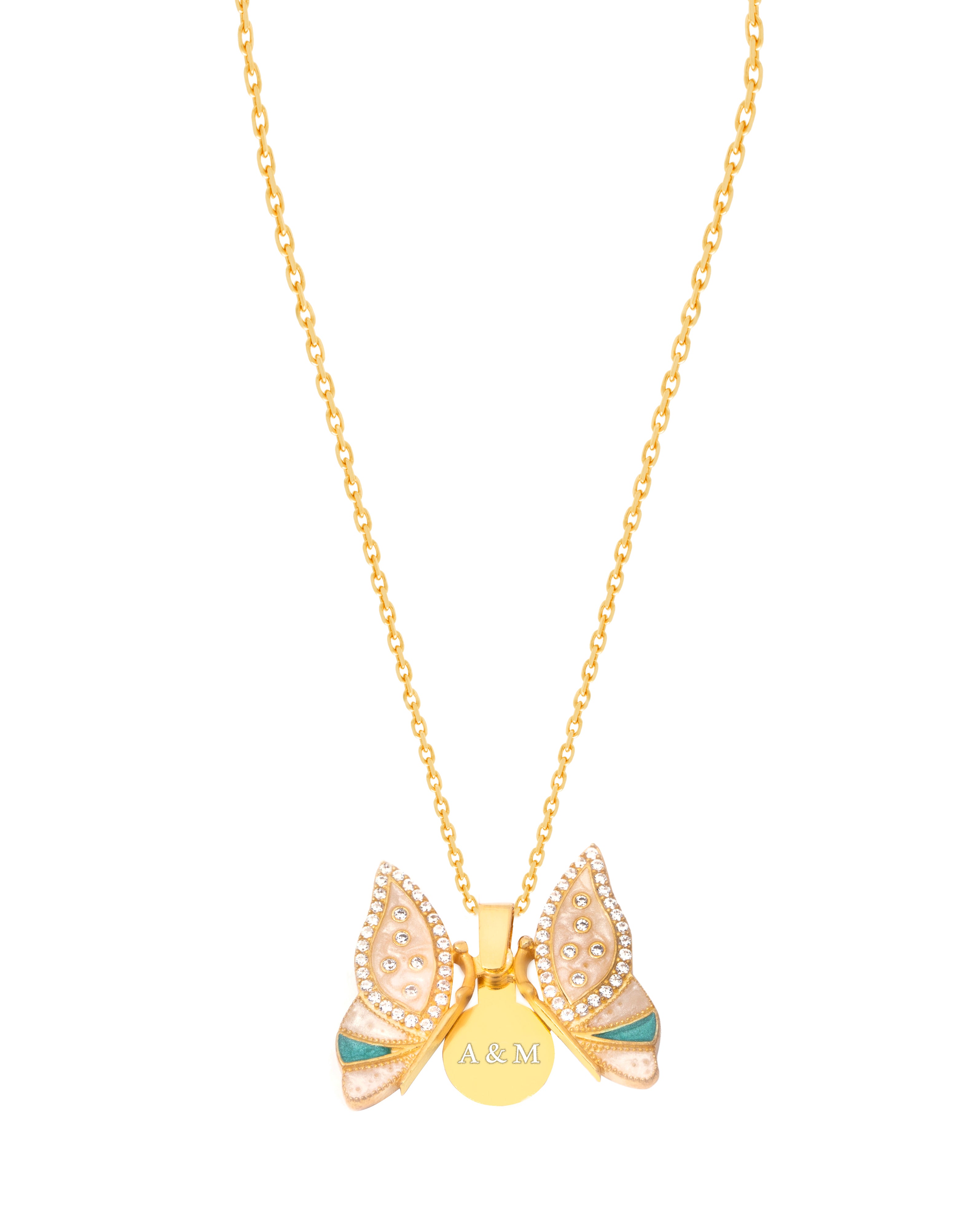 925 Silver Personalized Custom Pearl Butterfly Name Necklace - Leona Jewelry