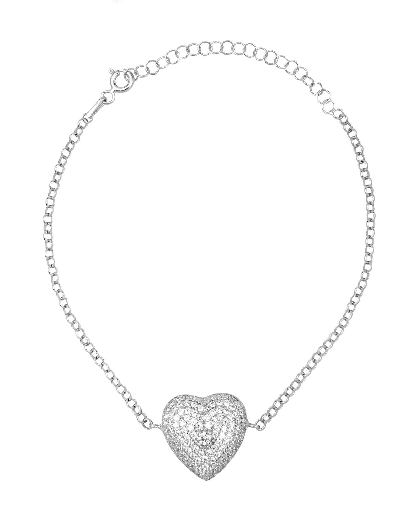 925 Silver Personalized Custom Love Heart Jewelry Set (Silver)