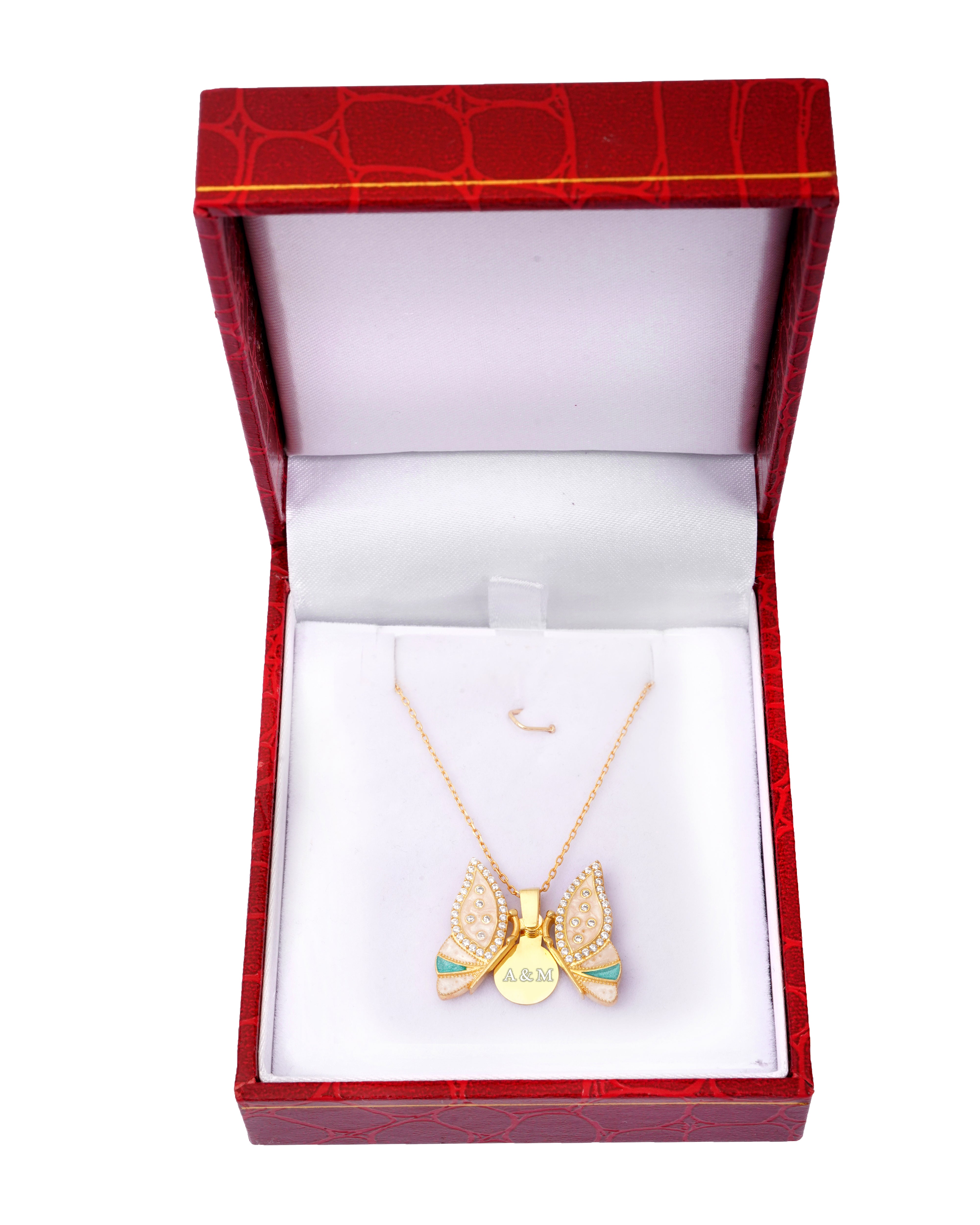 925 Silver Personalized Custom Pearl Butterfly Name Necklace - Leona Jewelry