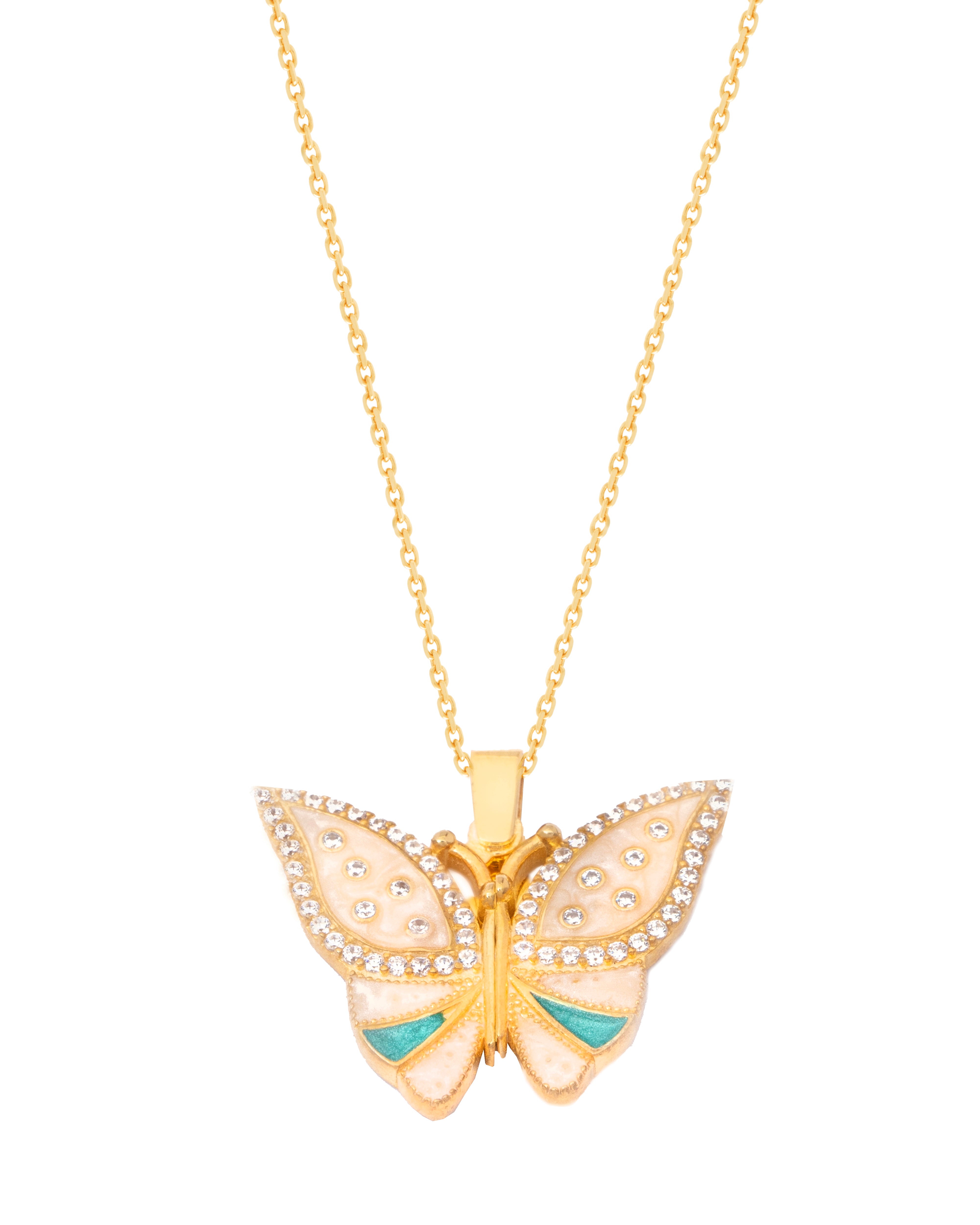 925 Silver Personalized Custom Pearl Butterfly Name Necklace - Leona Jewelry