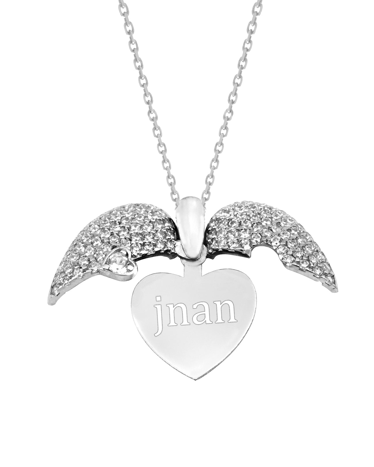 925 Silver Personalized Custom Love Heart Jewelry Set (Silver)