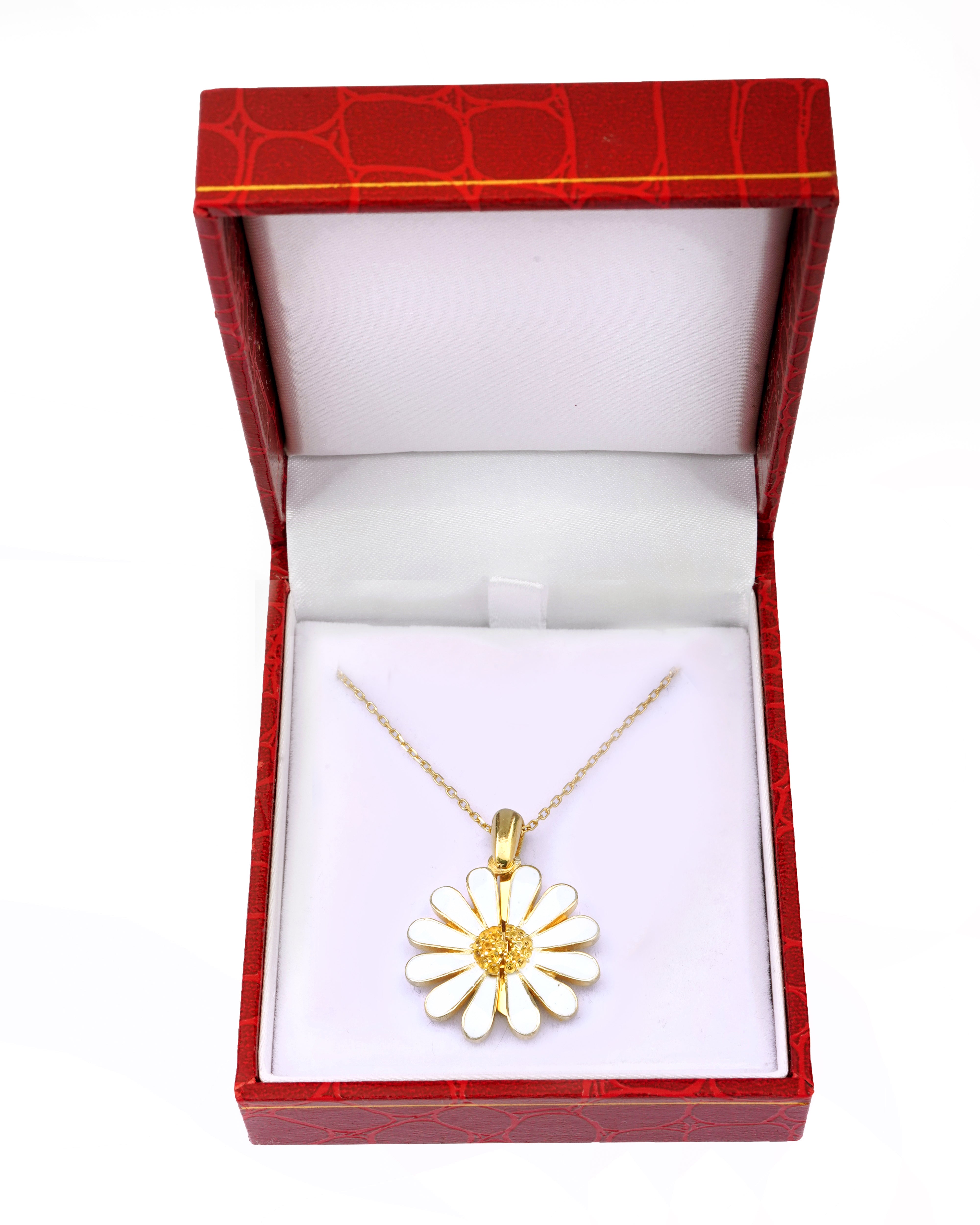 925 Silver Personalized Custom White Flower Name Necklace - Leona Jewelry