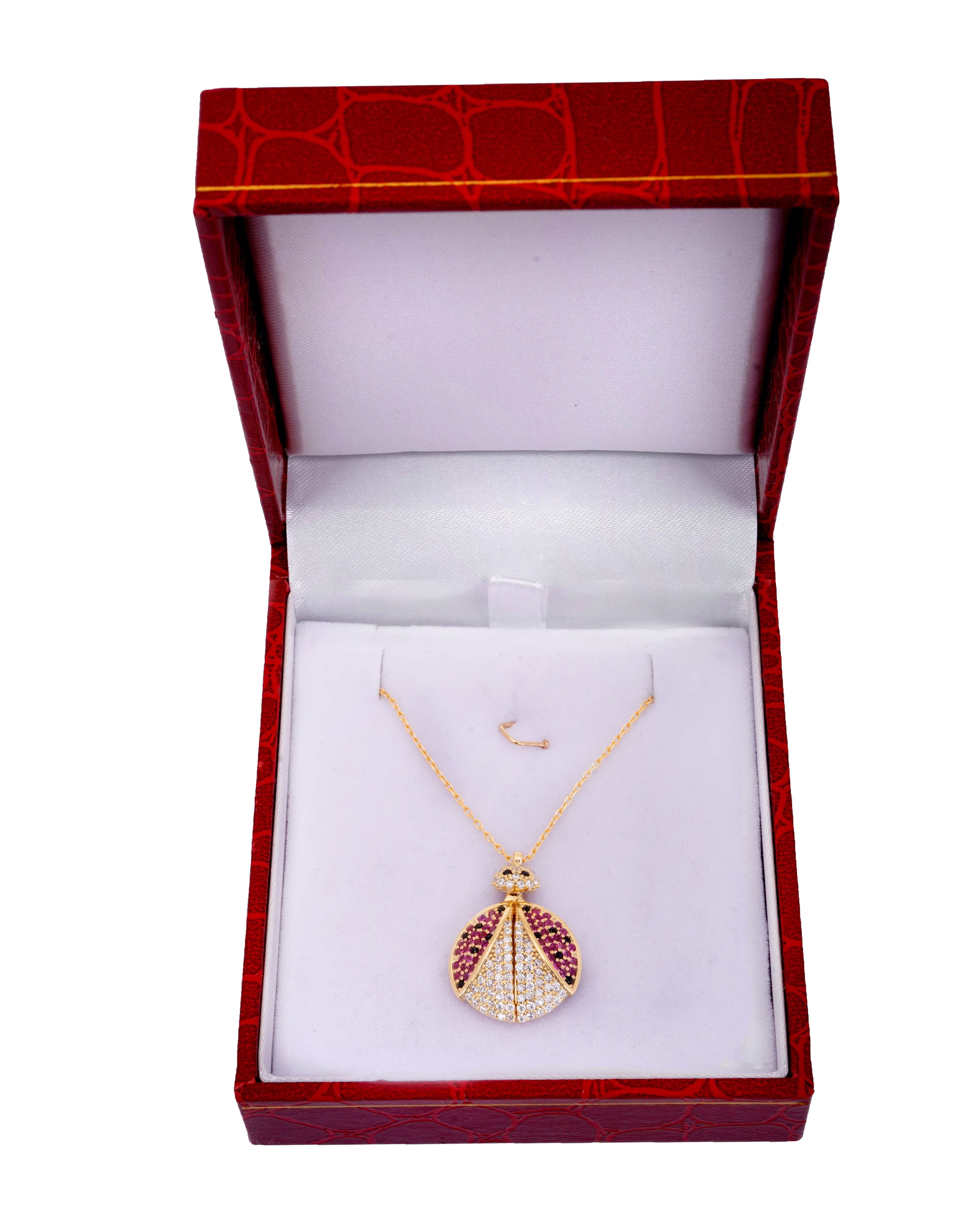 925 Silver Personalized Custom Ladybug Name Necklace - Leona Jewelry