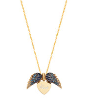 925 Silver Personalized Custom Angel Wings Name Necklace (Multicolor Stones)