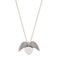 925 Silver Personalized Custom Angel Wings Name Necklace (White Stones)