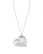 925 Silver Personalized Custom Trio Heart Name Necklace (Silver)
