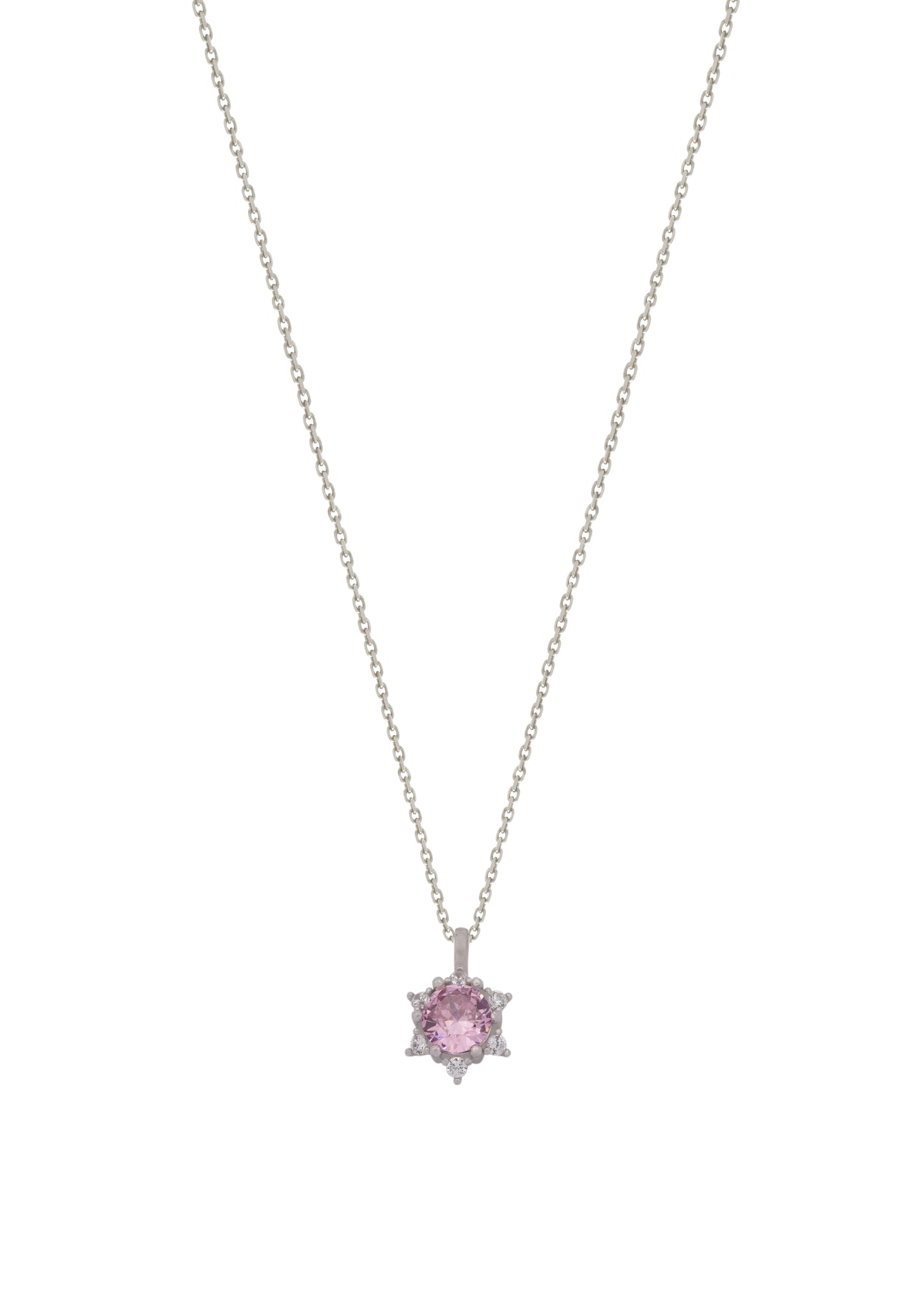 925 Silver Pink Star Necklace