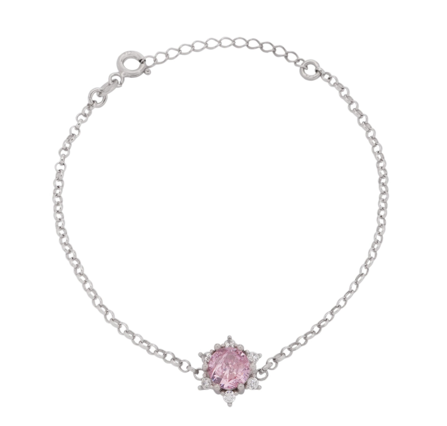 925 Silver Pink Star Bracelet