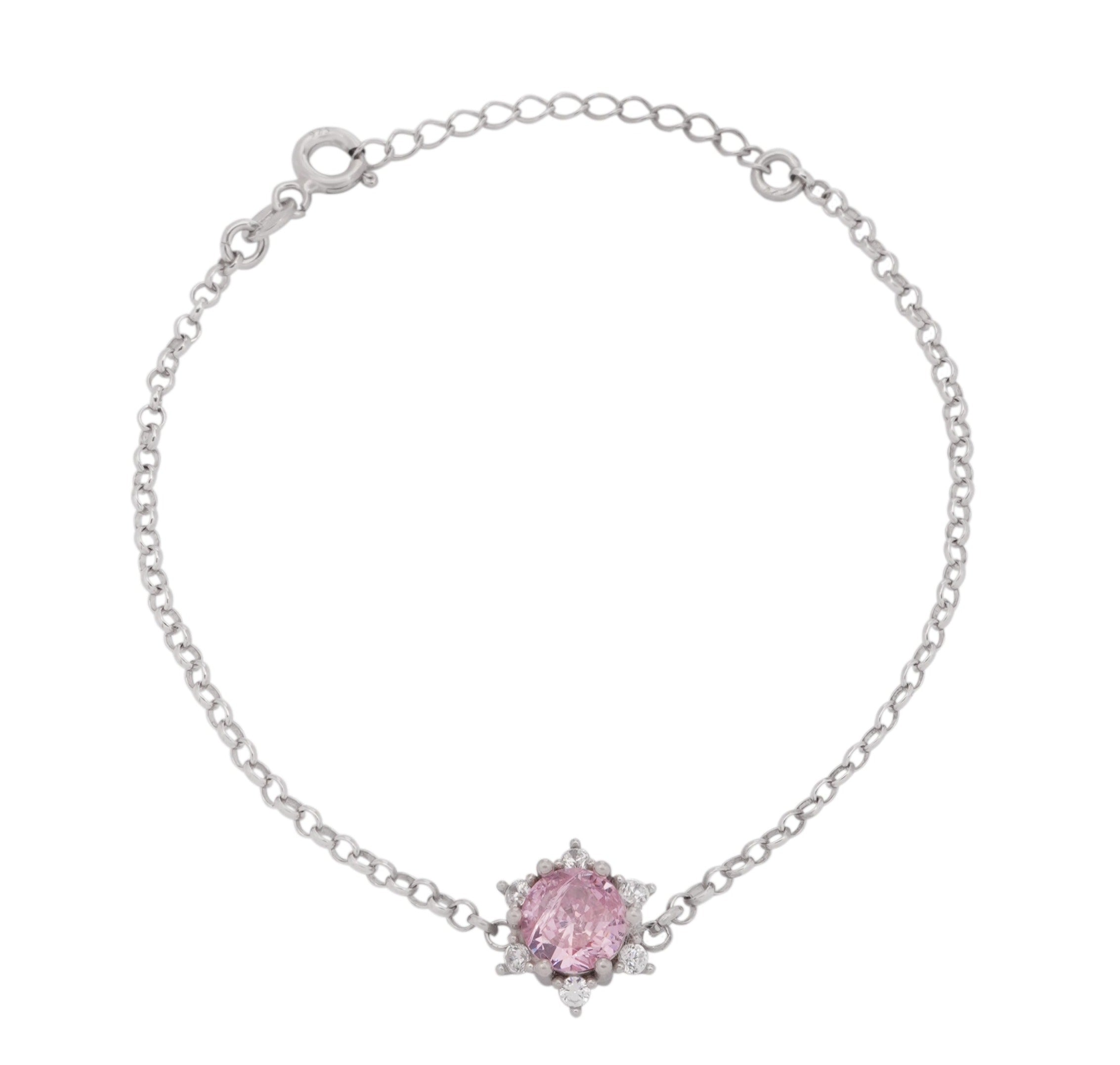925 Silver Pink Star Bracelet - Leona Jewelry