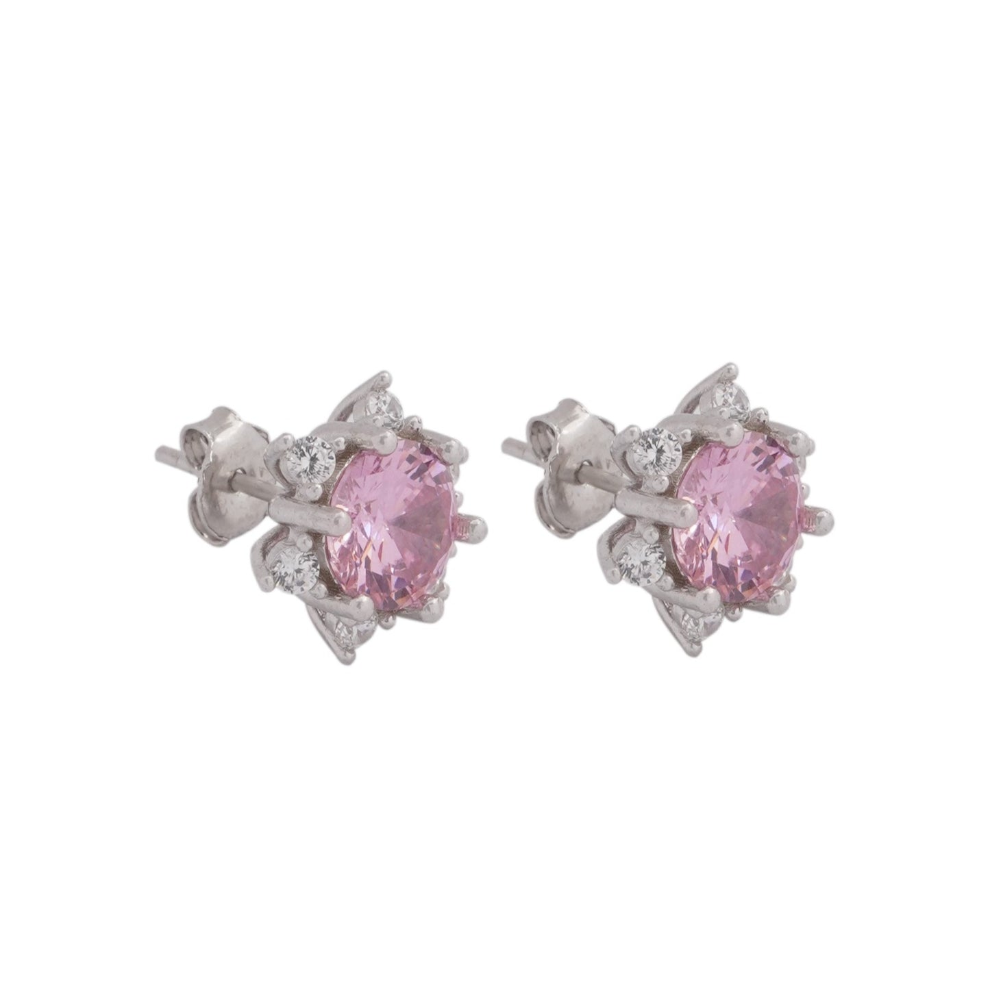 925 Silver Pink Star Earrings