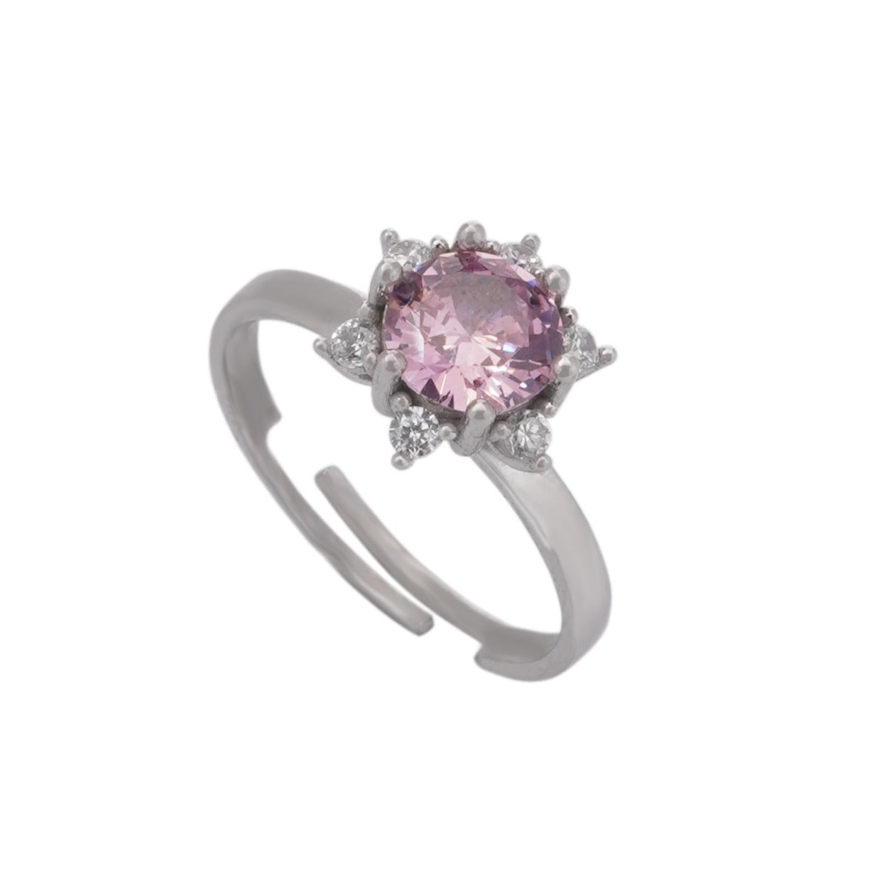 925 Silver Pink Star Ring