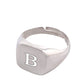 925 Silver Personalized Custom Engraving Square Ring