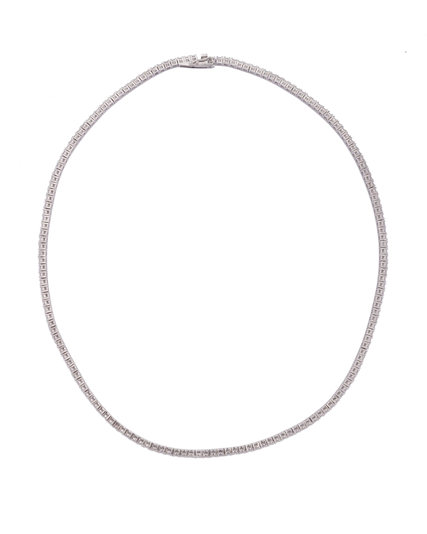 925 Silver Tennis Necklace (Silver)