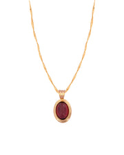 925 Silver Red Stone Necklace - Leona Jewelry