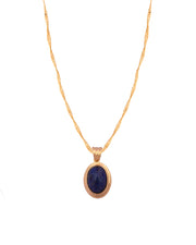 925 Silver Natural Lapis Lazuli Stone Necklace - Leona Jewelry