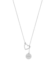 925 Silver Personalized Custom Heart and Circle Name Necklace - Leona Jewelry