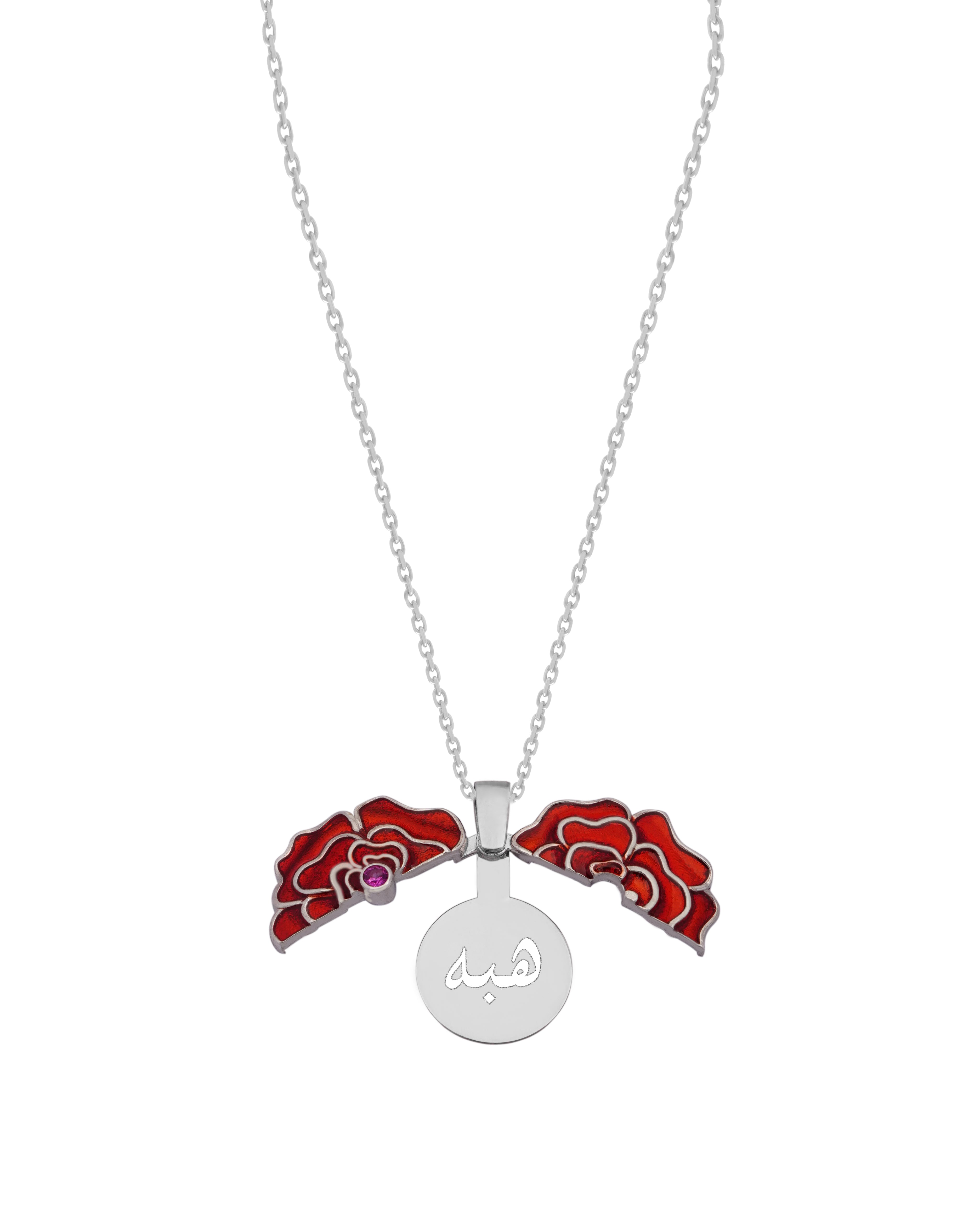 925 Silver Personalized Custom Rose Name Necklace (Silver) - Leona Jewelry