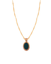 925 Silver Natural Green Agate Stone Necklace - Leona Jewelry