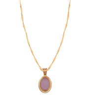 925 Silver Natural Pink Quartz Stone Necklace - Leona Jewelry