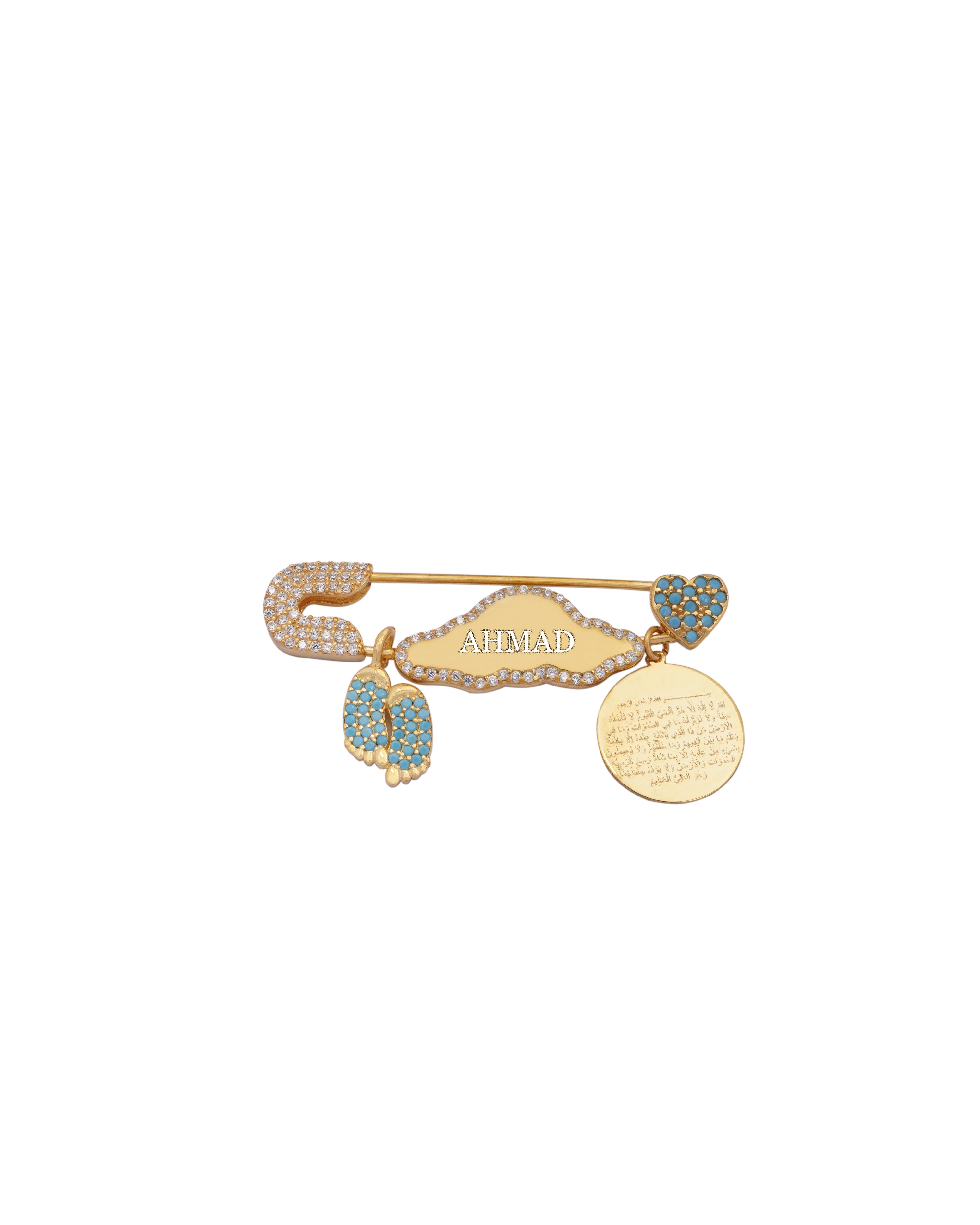 925 Silver Personalized Custom Baby Name Brooch - Leona Jewelry