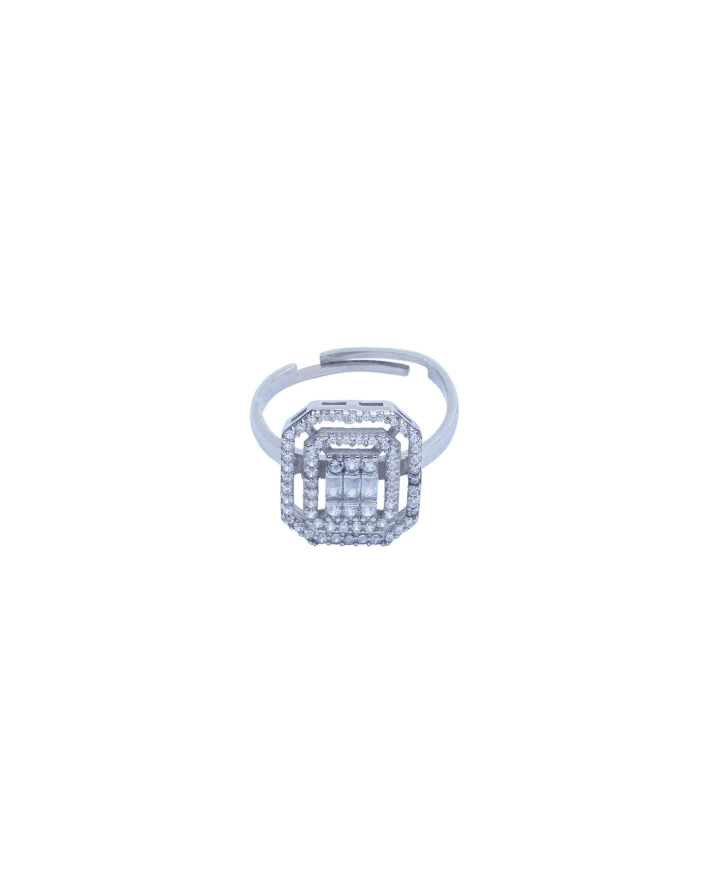 925 Silver Octagon Ring (Silver)