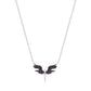 925 Silver Angel Wings Necklace (Black)