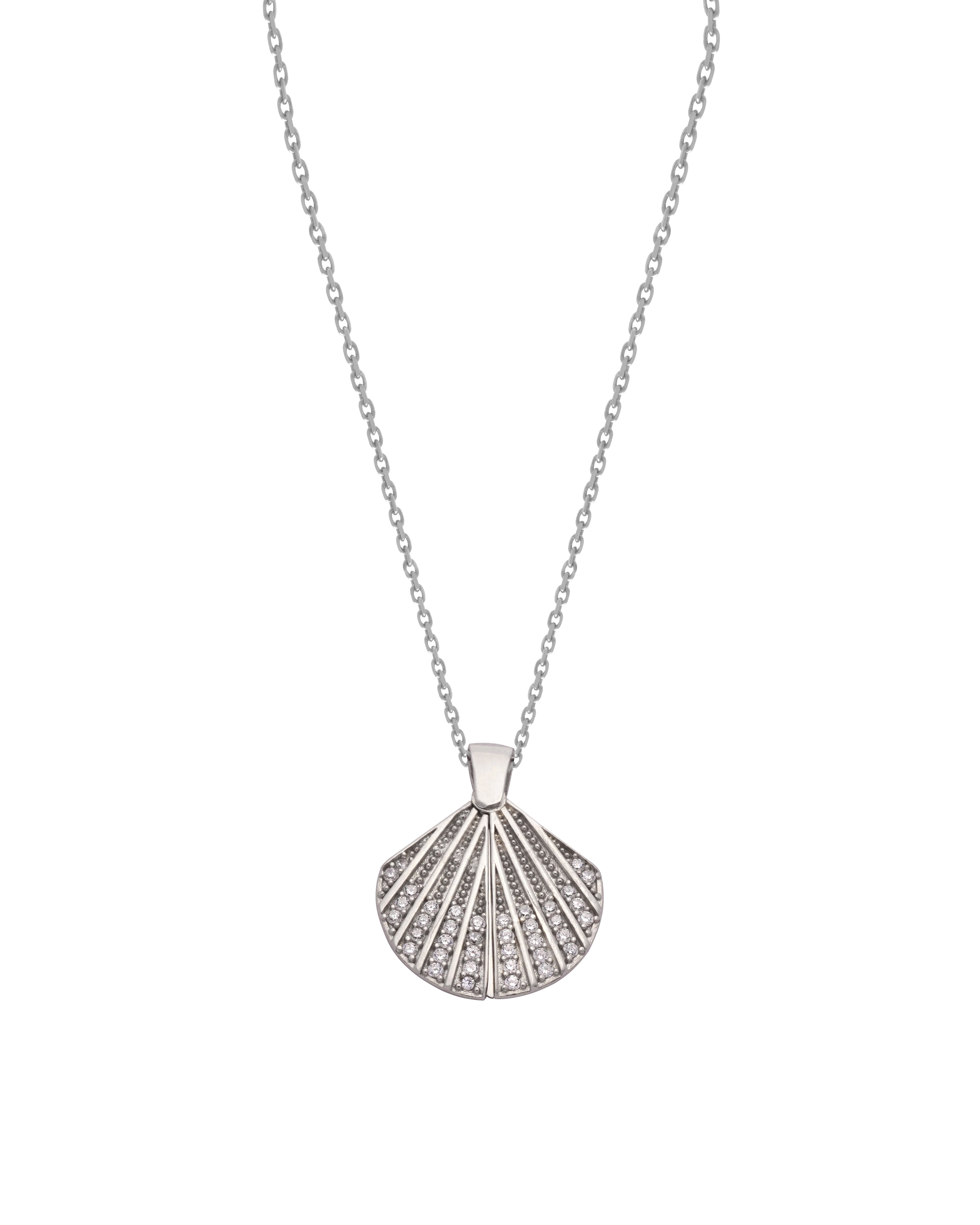 925 Silver Personalized Custom Shell Name Necklace (Silver) - Leona Jewelry