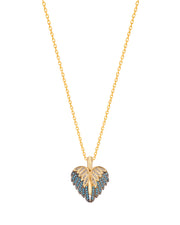 925 Silver Personalized Custom Angel Wings Name Necklace (Blue Stones)