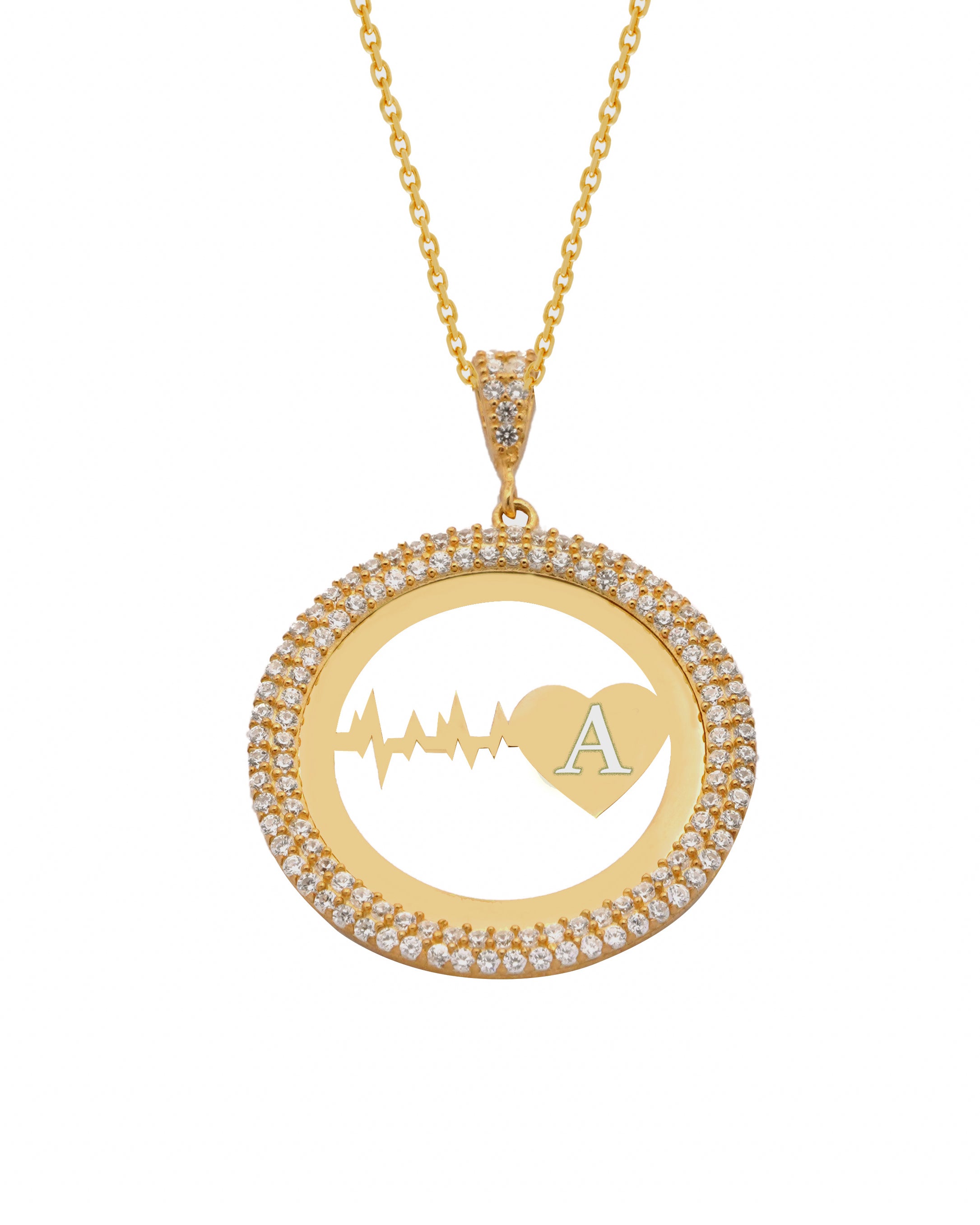 925 Silver Personalized Custom Heartbeat Necklace - Leona Jewelry