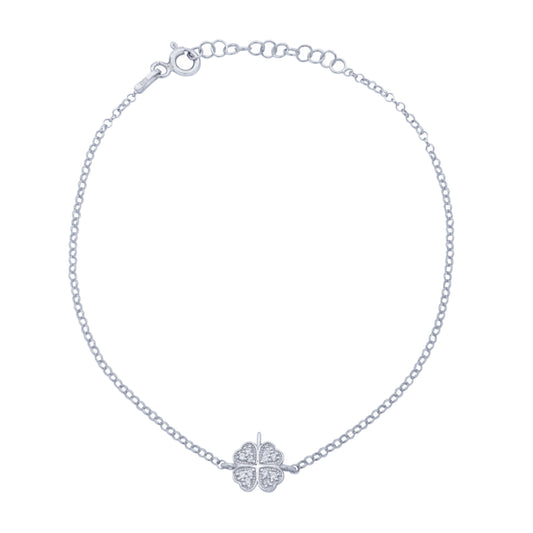 925 Silver Dainty Four Hearts Bracelet (Silver)