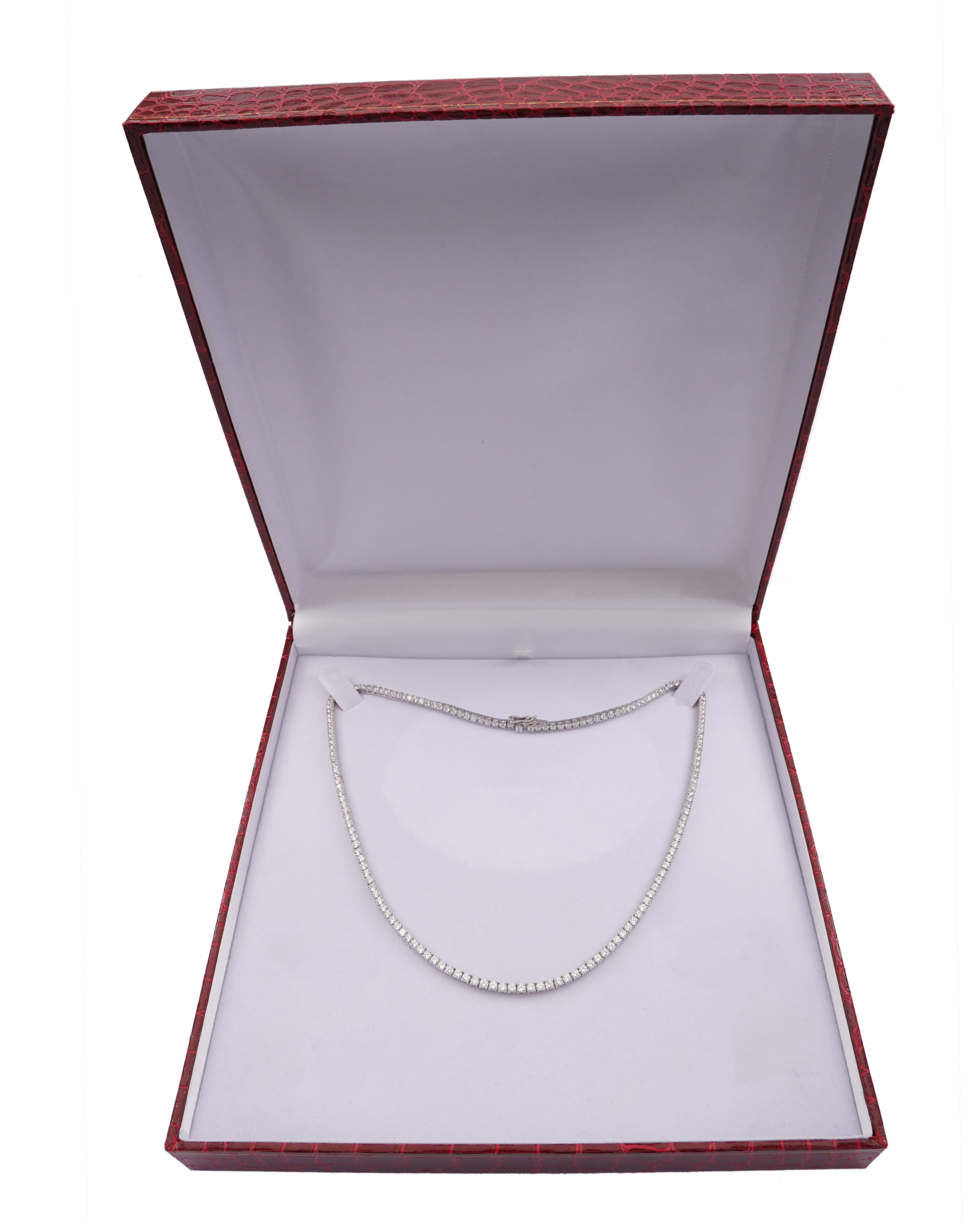 925 Silver Tennis Necklace (Silver) - Leona Jewelry