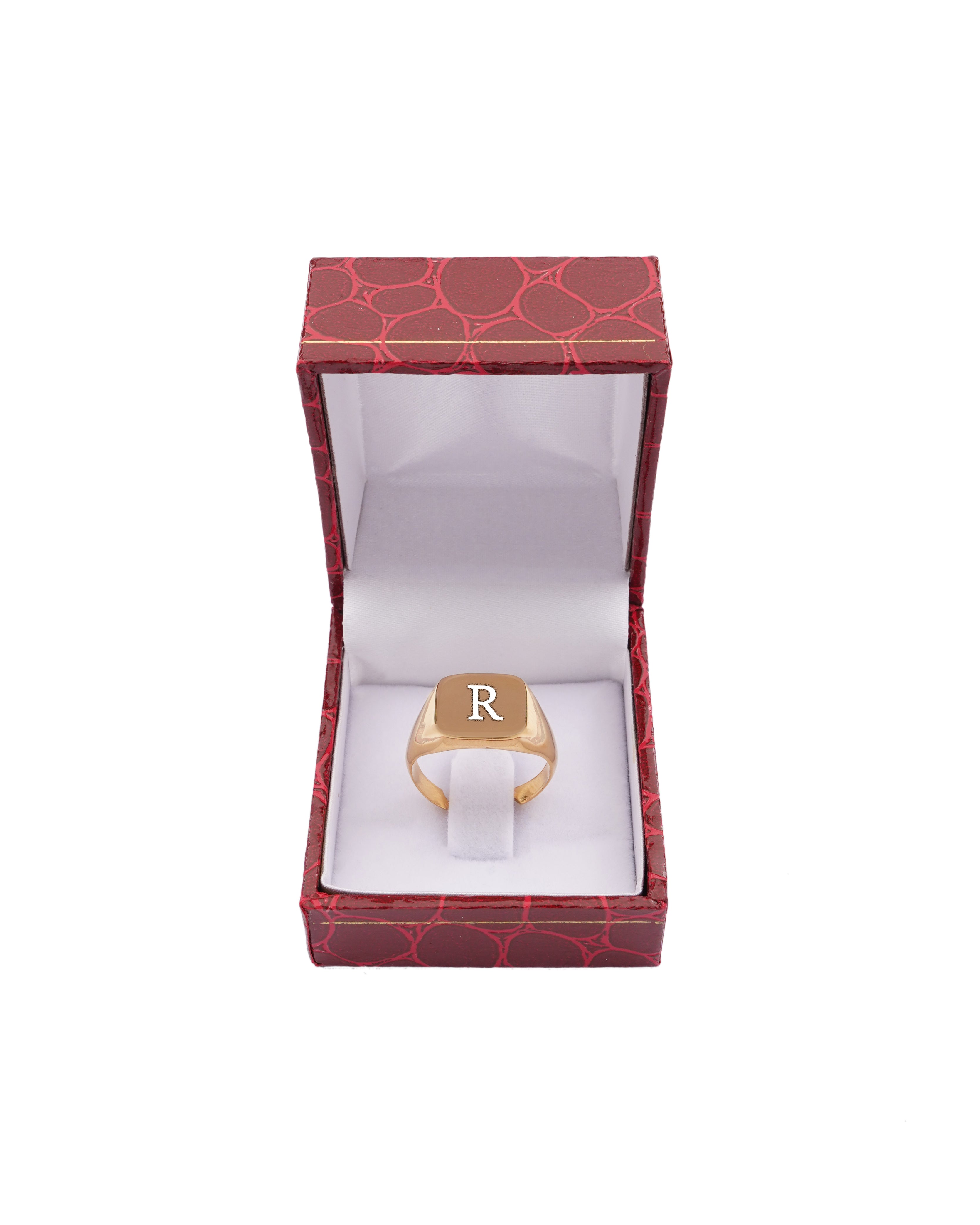 925 Silver Personalized Custom Engraving Square Ring - Leona Jewelry