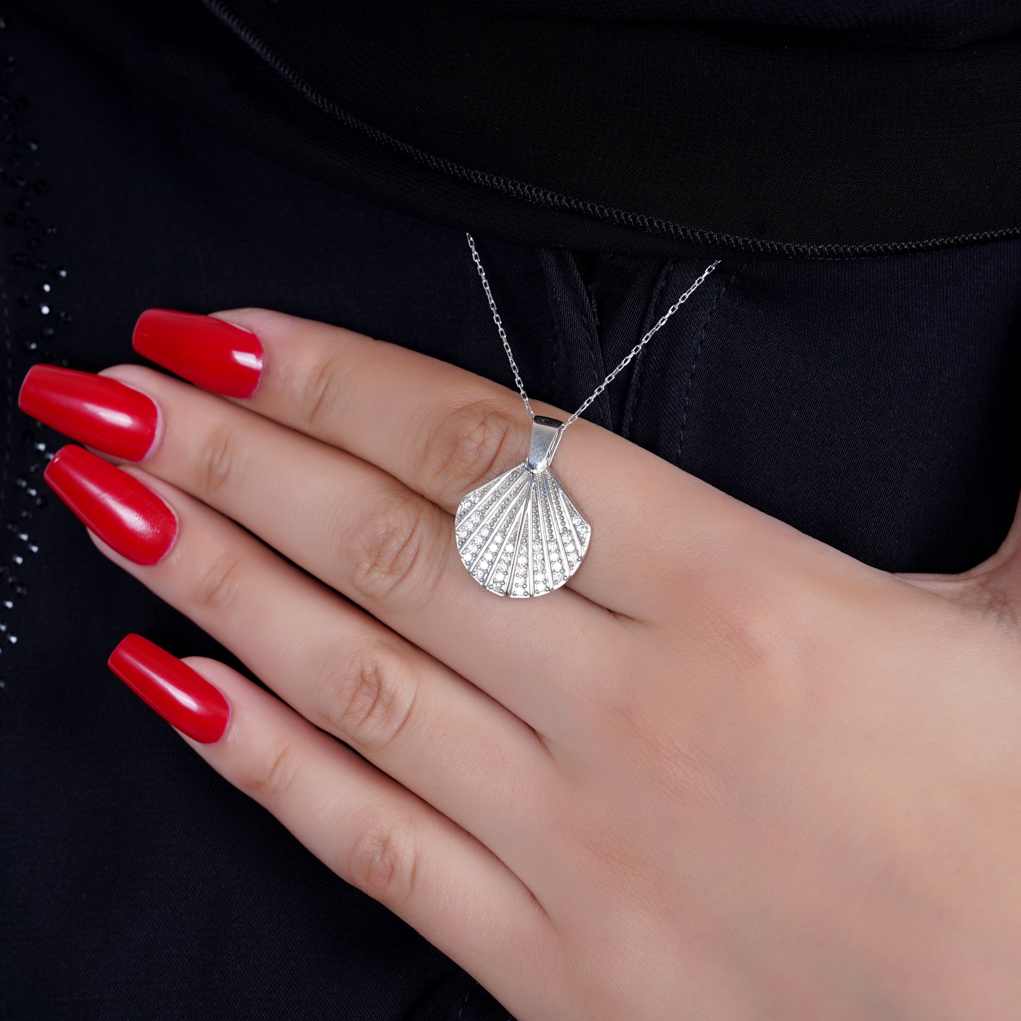 925 Silver Personalized Custom Shell Name Necklace (Silver) - Leona Jewelry